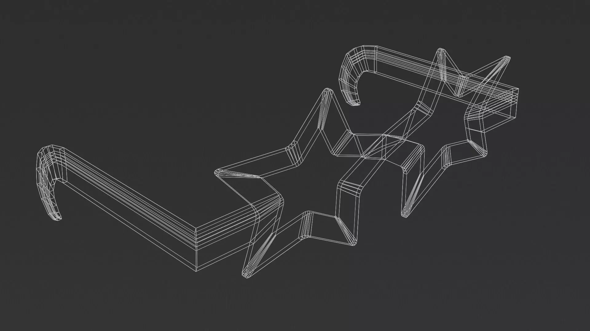 Sunglasses star shape OBJ and BLEND 3D model_6