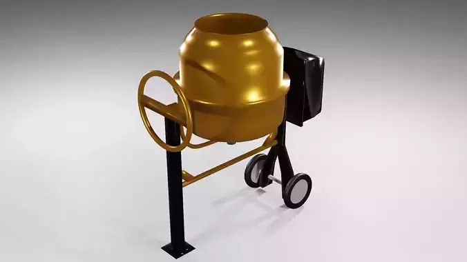 Concrete mixer Obj and Blend 3D model