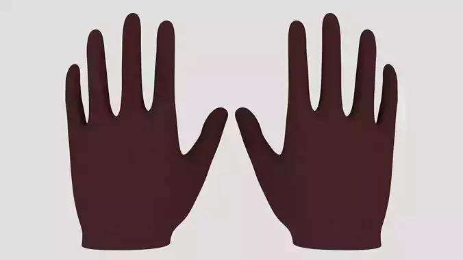 Brown Leather Gloves 3D Models