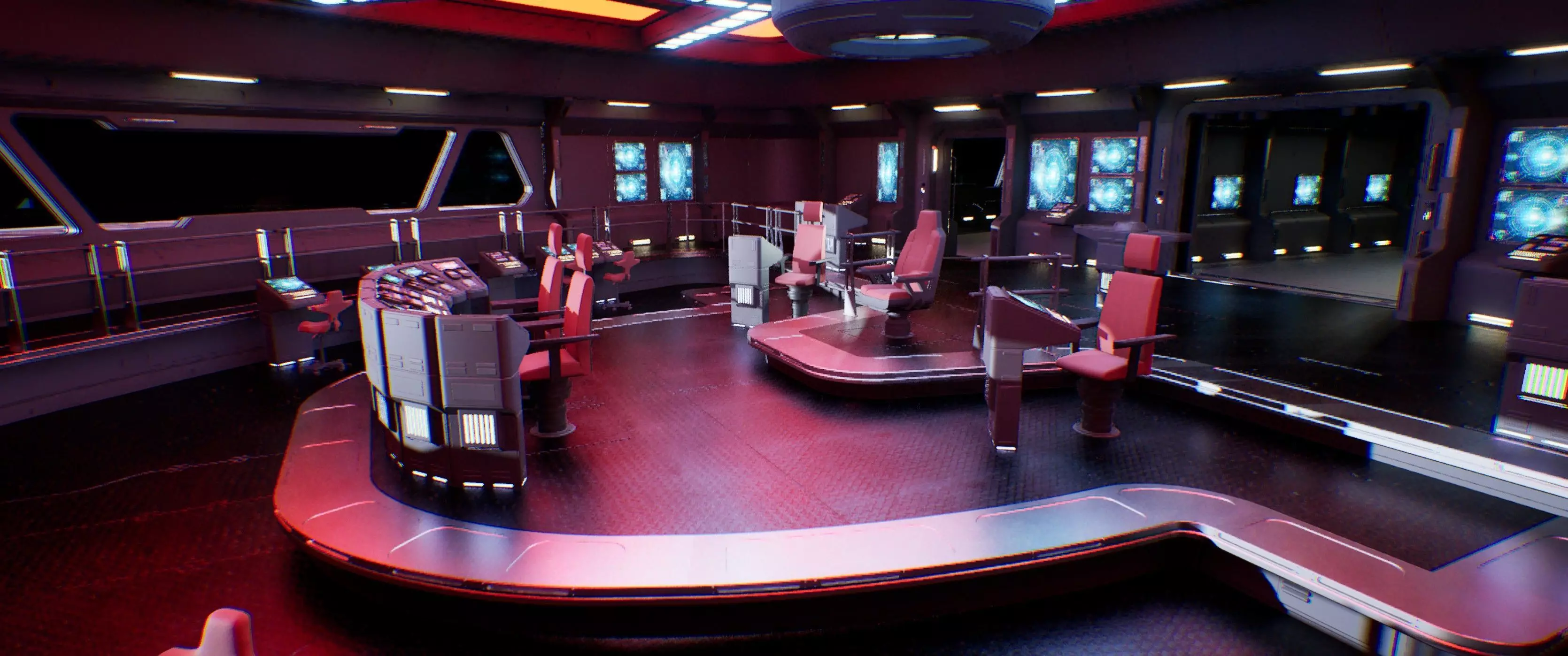 Starship Command Deck Unreal Engine 5 Sci-Fi Interior 3D model_8