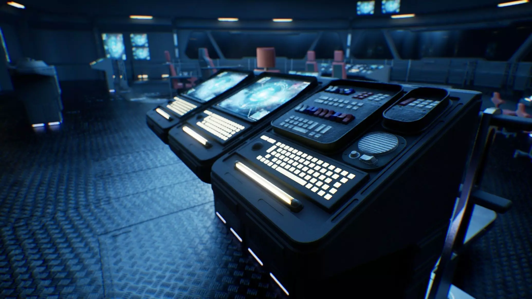 Starship Command Deck Unreal Engine 5 Sci-Fi Interior 3D model_3
