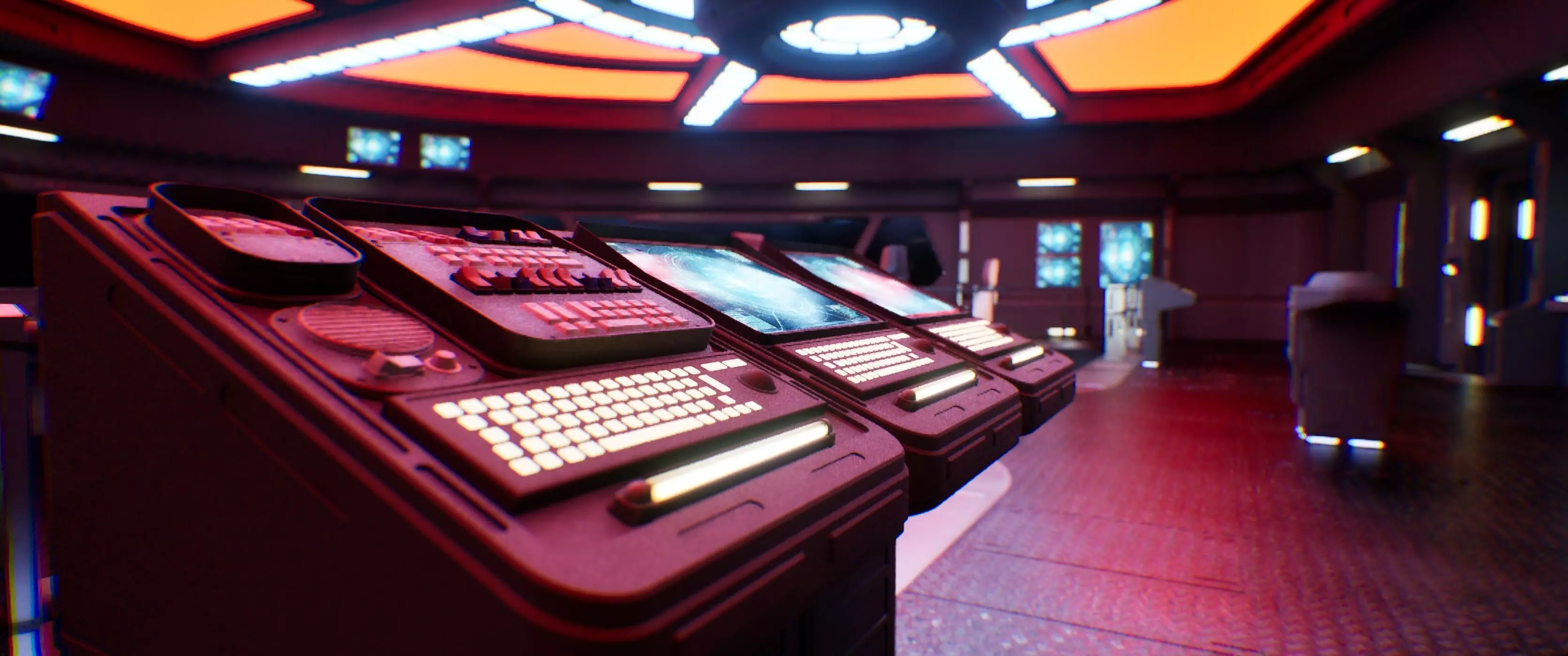 Starship Command Deck Unreal Engine 5 Sci-Fi Interior 3D model_13