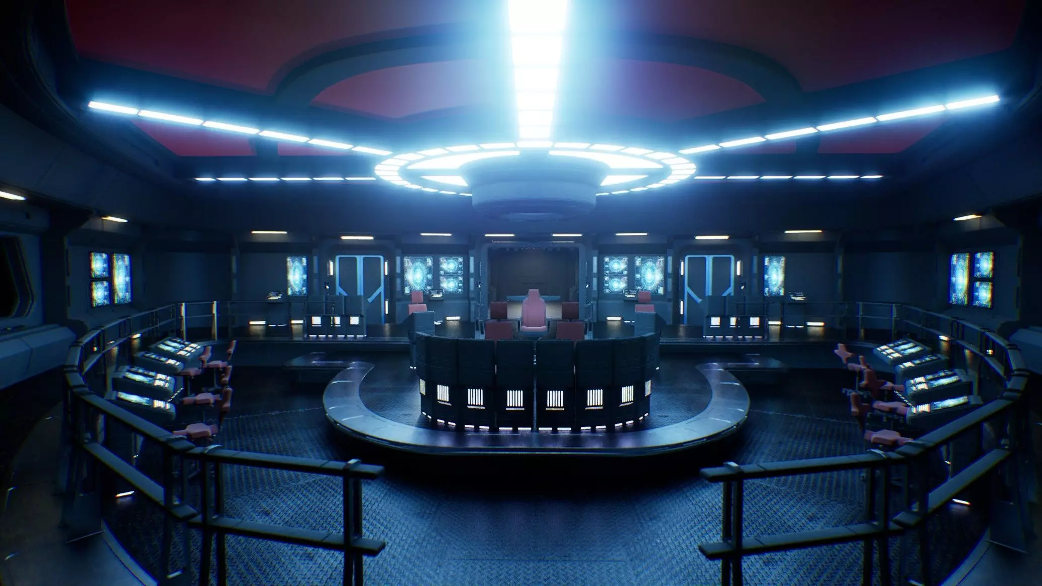 Starship Command Deck Unreal Engine 5 Sci-Fi Interior 3D model_5