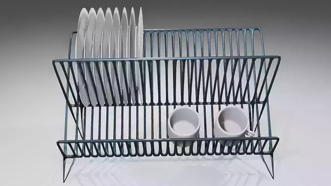 Plates dryer Obj and Blender 3D model