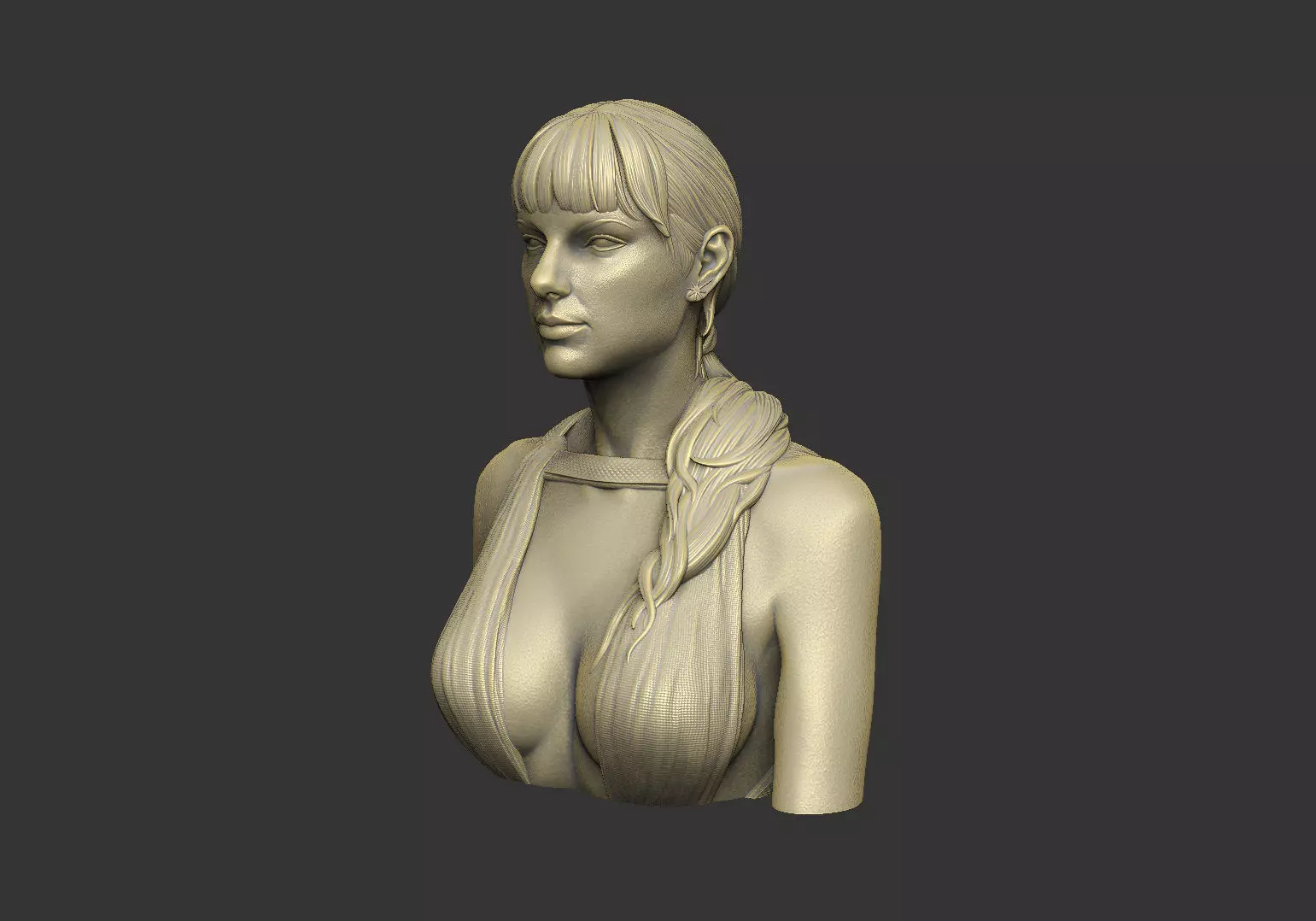 Talor Swift bust body miniature half statue table top 3D print model_4
