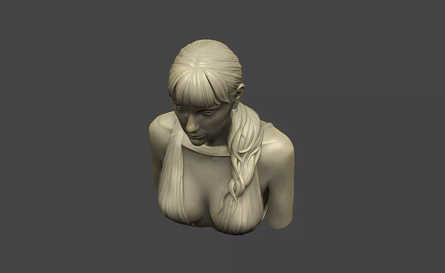 Talor Swift bust body miniature half statue table top 3D print model_6
