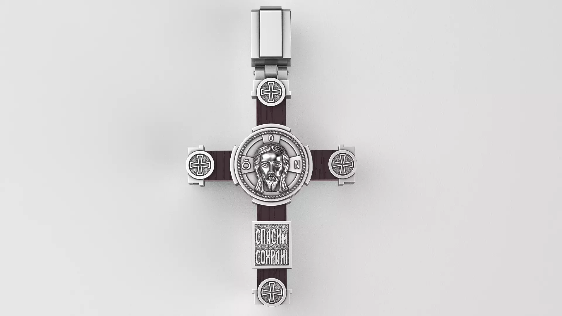 Orthodox cross with wood 3D print model_5