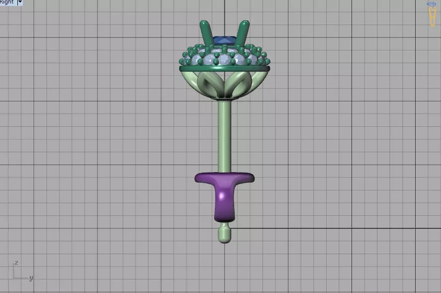 Round Halo Stud Earrings 3mm Diamond Women Earrings  3D print model_35