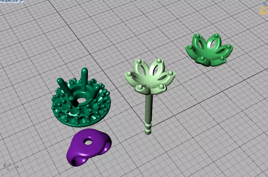 Round Halo Stud Earrings 3mm Diamond Women Earrings  3D print model_37