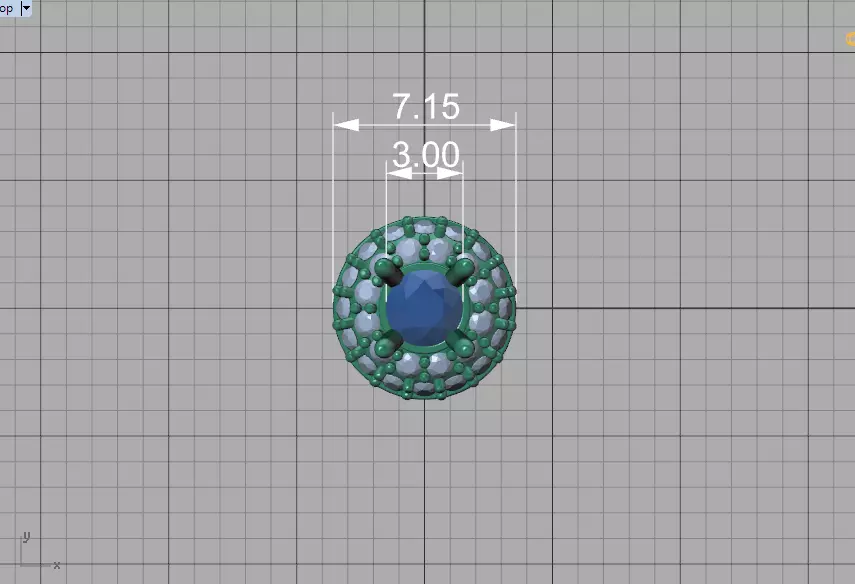 Round Halo Stud Earrings 3mm Diamond Women Earrings  3D print model_38