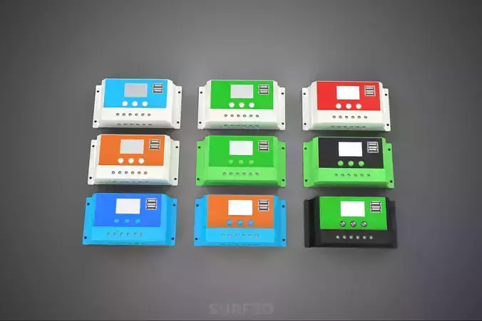 MULTI COLOR SOLAR CELL PANEL CONTROLLER BATTERY CHARGE REGULATOR 3D model