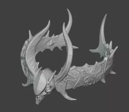 Fantasy Demon Horned Crown for Cosplay Props and 3D Printing 3D print model_0