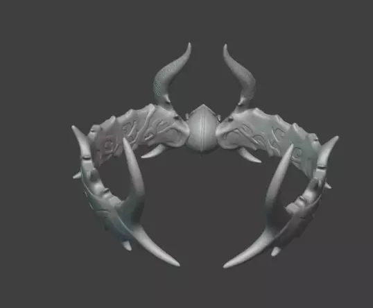 Fantasy Demon Horned Crown for Cosplay Props and 3D Printing 3D print model_2