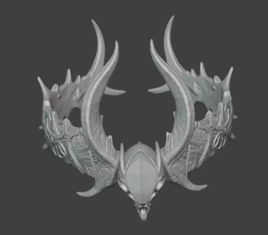 Fantasy Demon Horned Crown for Cosplay Props and 3D Printing 3D print model_4