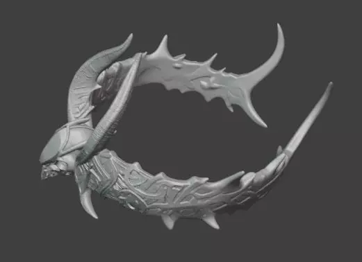 Fantasy Demon Horned Crown for Cosplay Props and 3D Printing 3D print model_1