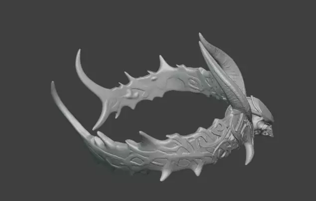 Fantasy Demon Horned Crown for Cosplay Props and 3D Printing 3D print model_3