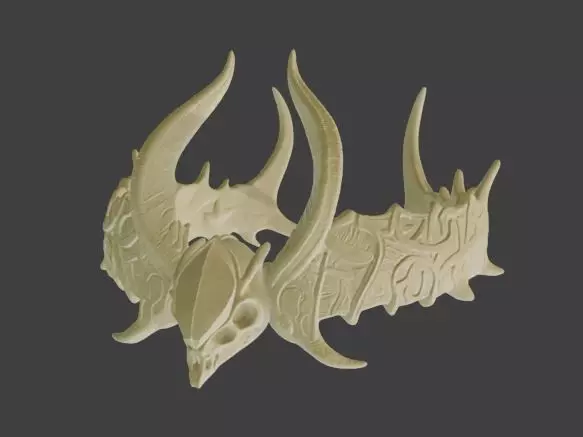 Fantasy Demon Horned Crown for Cosplay Props and 3D Printing 3D print model_5