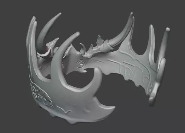 Dragon Horn Crown Fantasy for Cosplay Props 3D print model_2