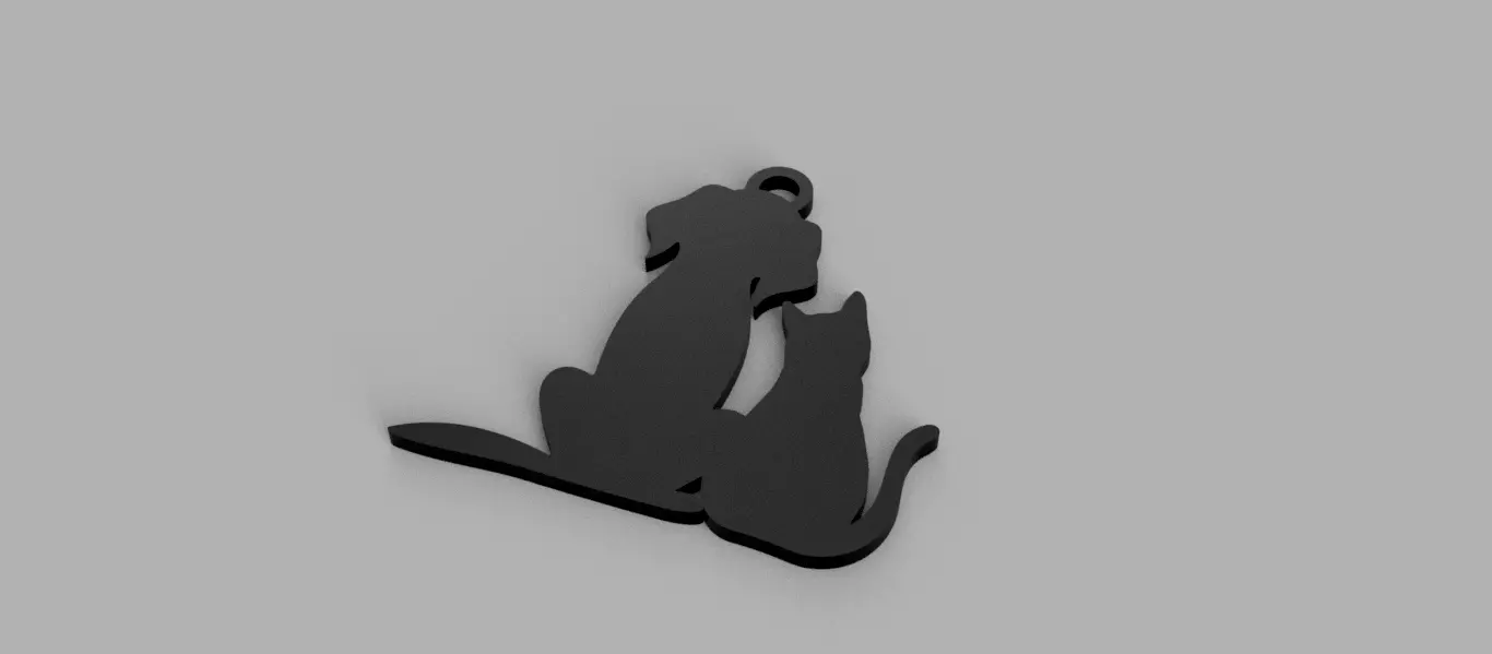 Dog and Cat keychain - pendant - earring 3D print model_1