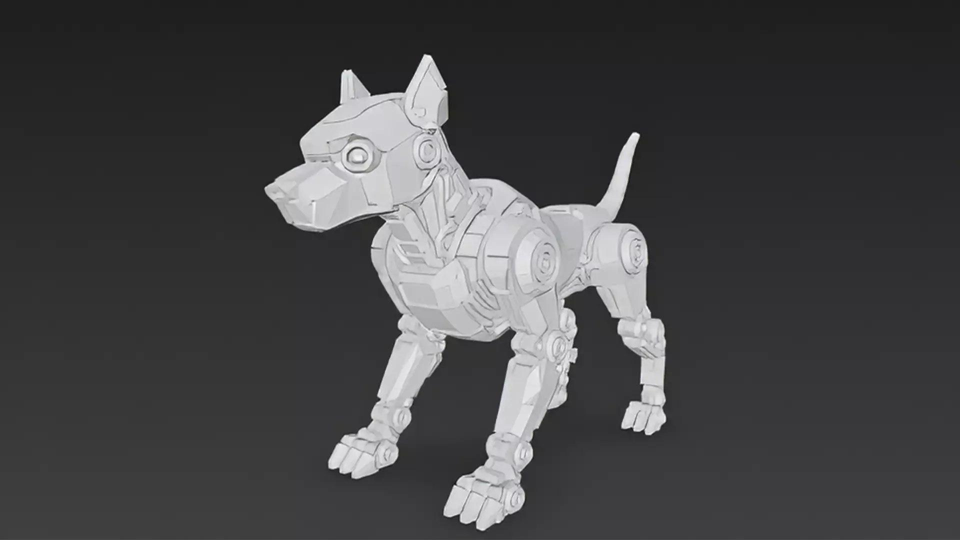 Realistic Yellow Robot Dog PBR 3D Model 3D model_10