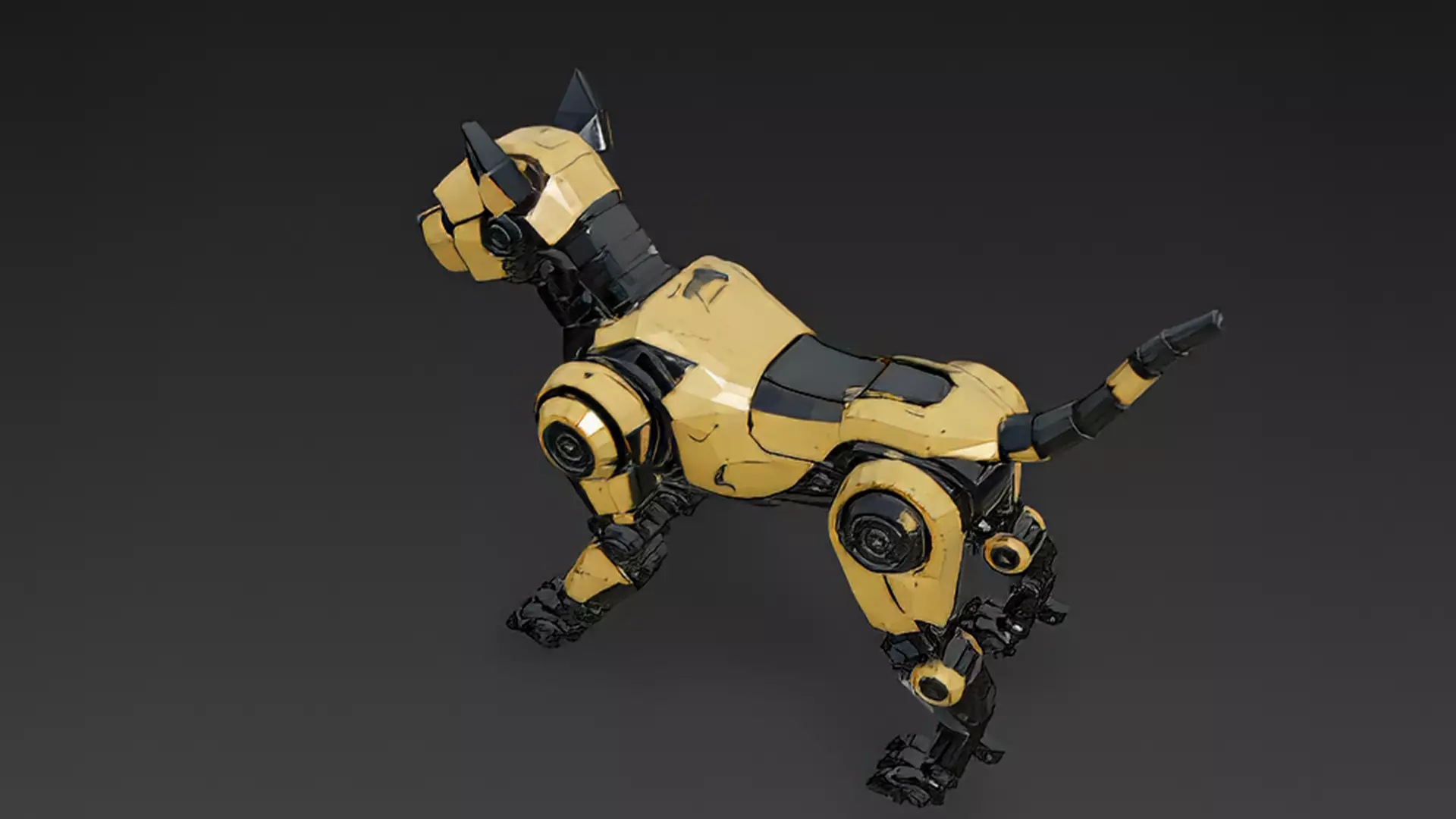 Realistic Yellow Robot Dog PBR 3D Model 3D model_4
