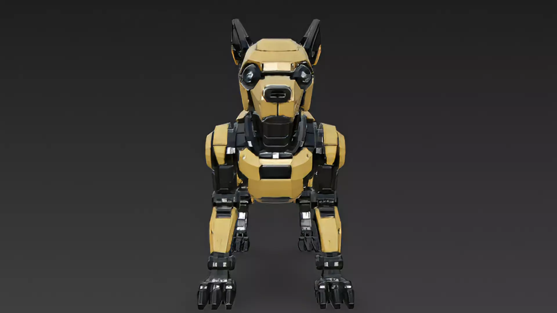 Realistic Yellow Robot Dog PBR 3D Model 3D model_1