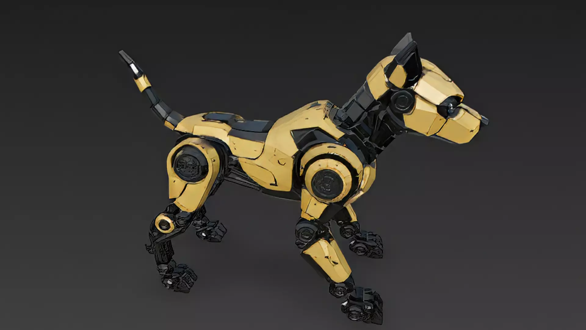 Realistic Yellow Robot Dog PBR 3D Model 3D model_6