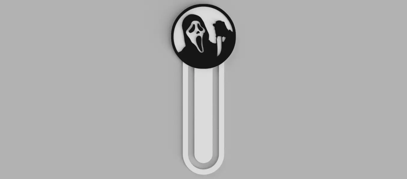 Scream Halloween Horror Bookmark 3D print model_0