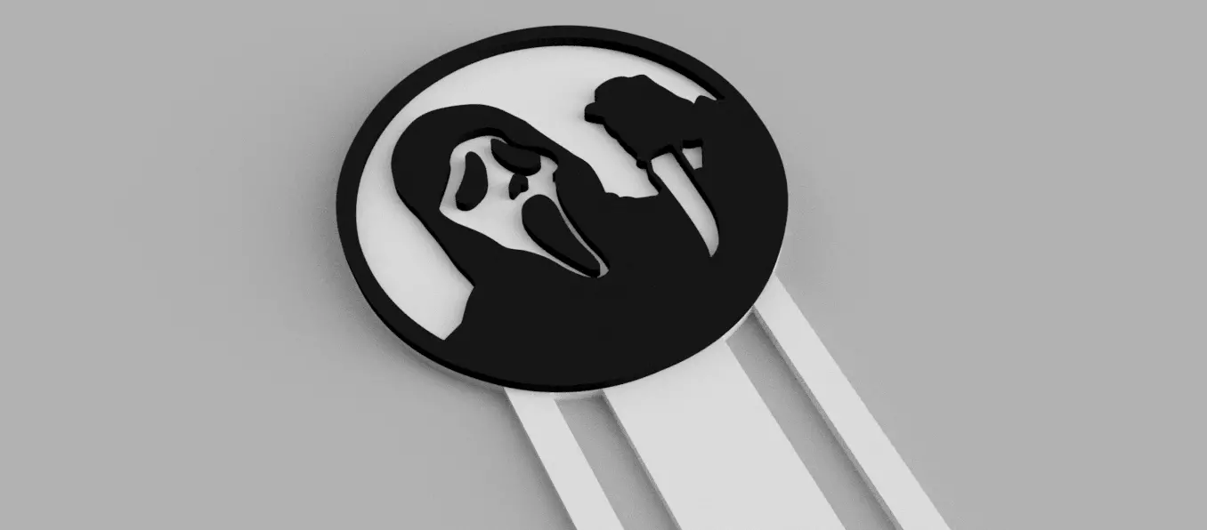 Scream Halloween Horror Bookmark 3D print model_1
