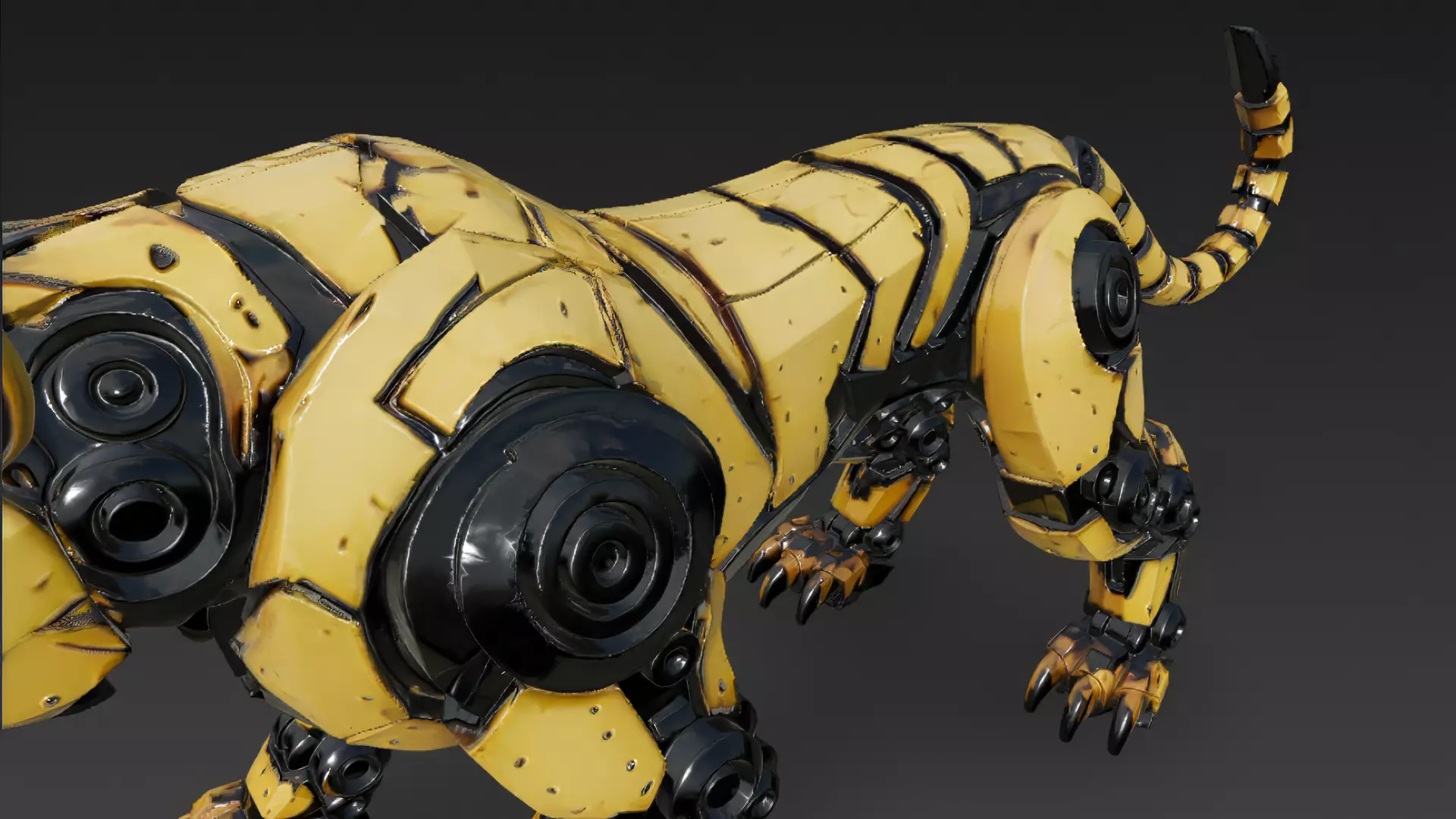 Realistic Yellow Slot Machine Robot PBR 3D Model 3D model_5