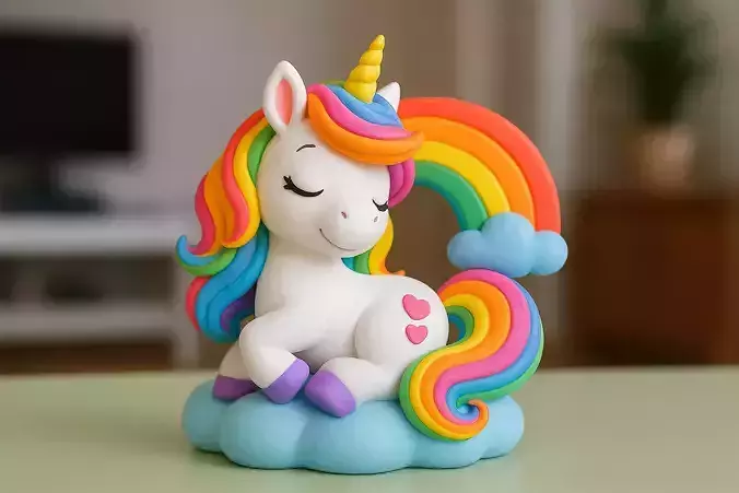 Rainbow unicorn 3D print model