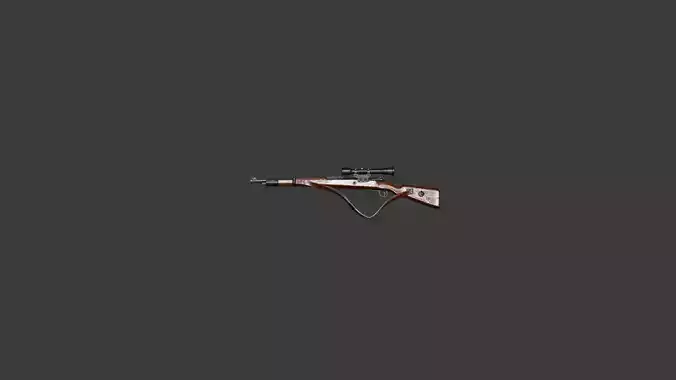 Kar98k Sniper Rifle  WWII Weapon 3D Model 