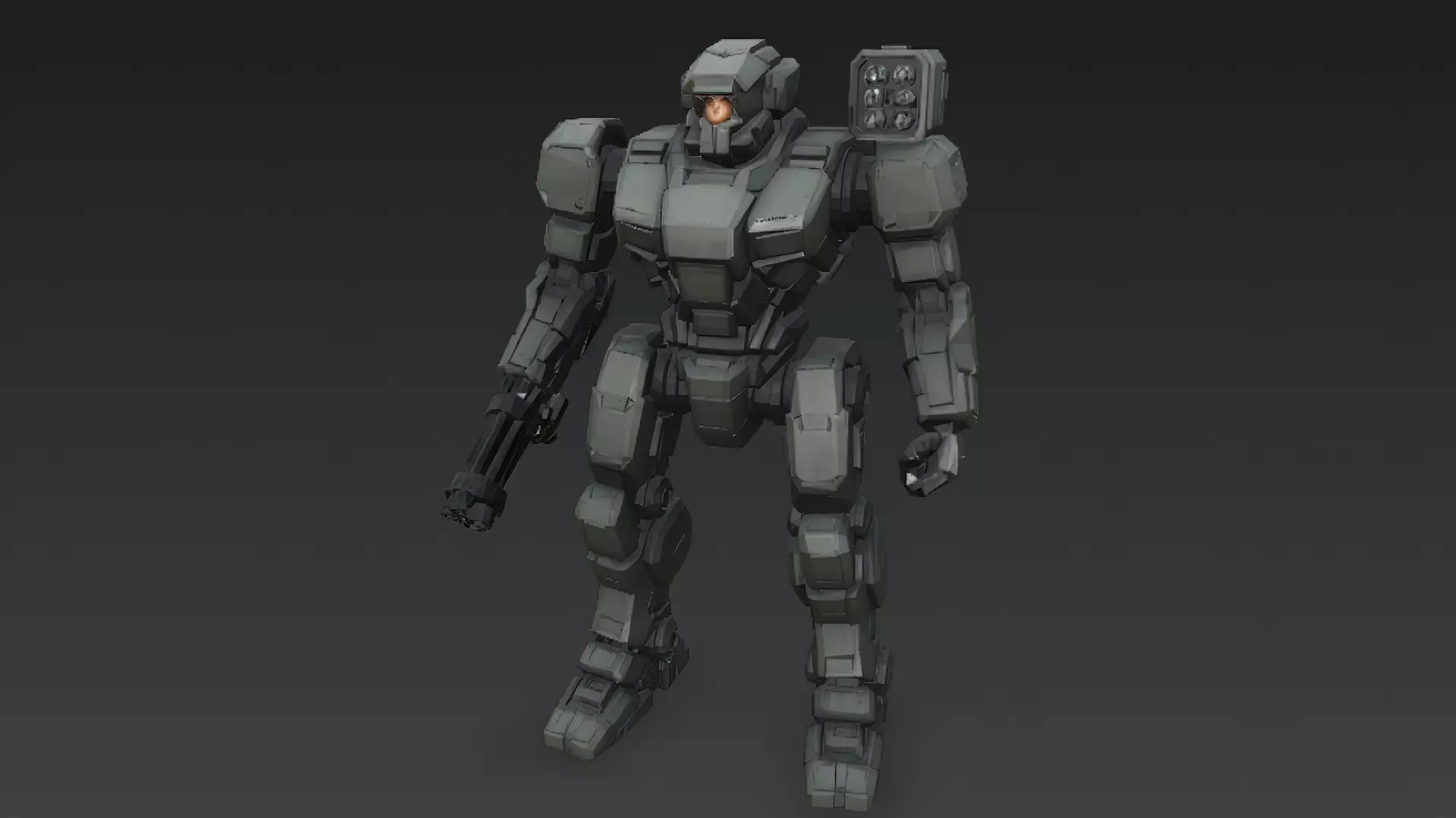 Futuristic Cartoon Battle Robot PBR 3D Model 3D model