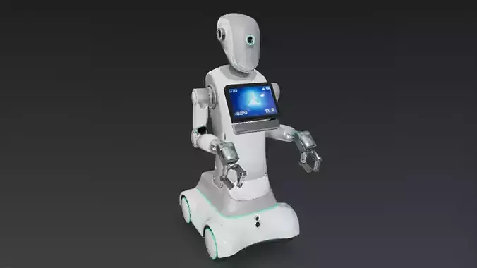 Realistic Modern Service Robot PBR 3D Model