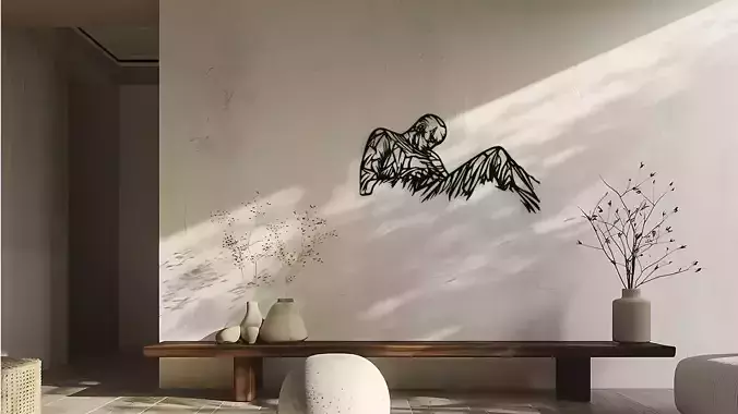 Abstract Reclining Figure Wall Decor Art