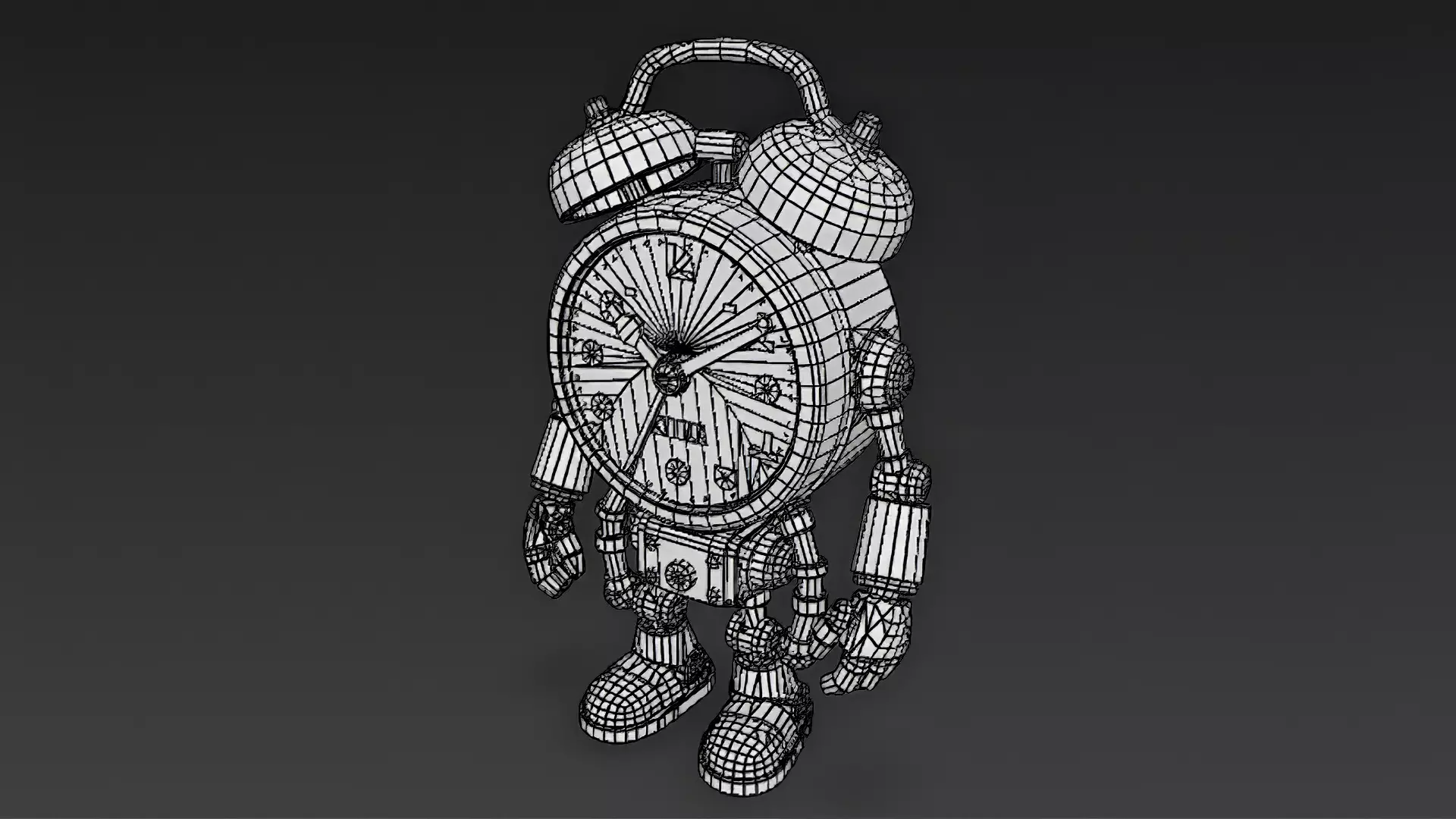 Sci-Fi Alarm Clock Robot PBR 3D Model 3D model_9