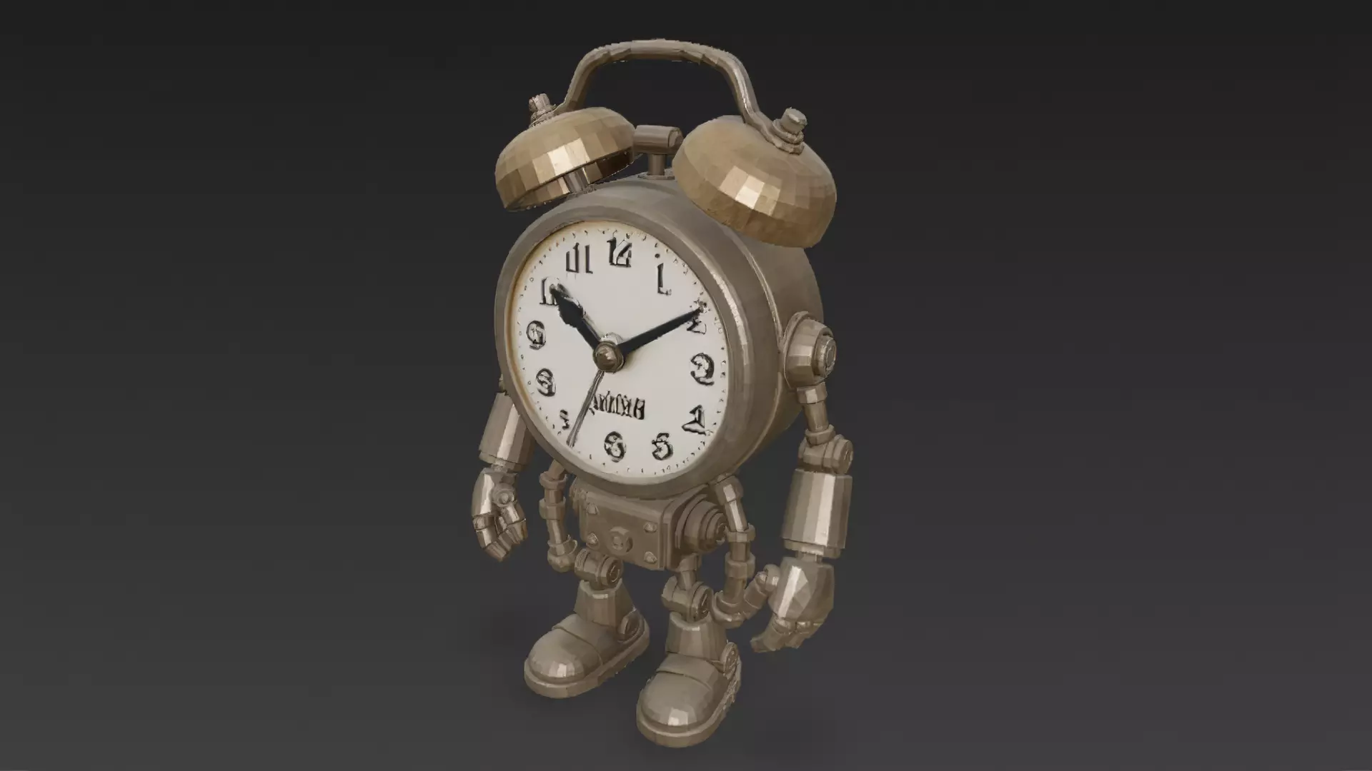 Sci-Fi Alarm Clock Robot PBR 3D Model 3D model_0