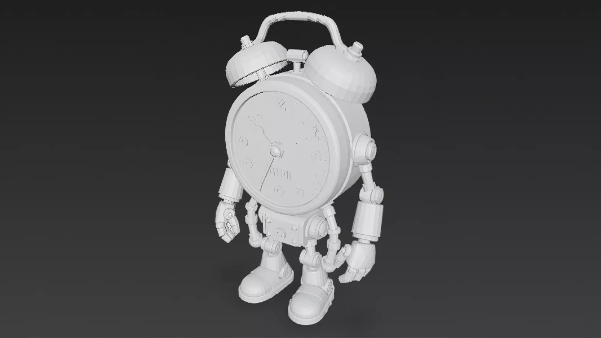 Sci-Fi Alarm Clock Robot PBR 3D Model 3D model_8