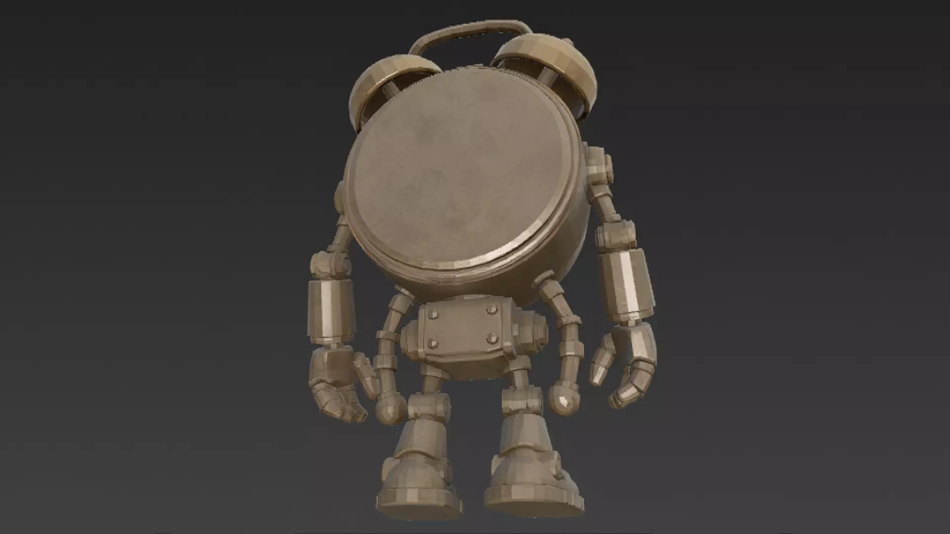 Sci-Fi Alarm Clock Robot PBR 3D Model 3D model_3