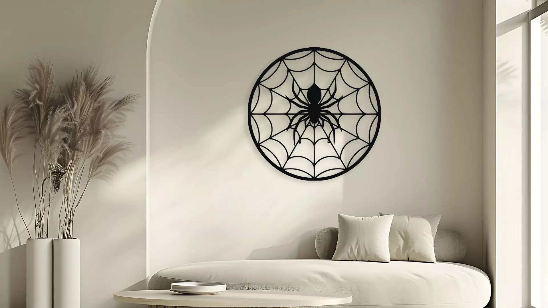 Spider Web Wall Decor Art 3D model_5