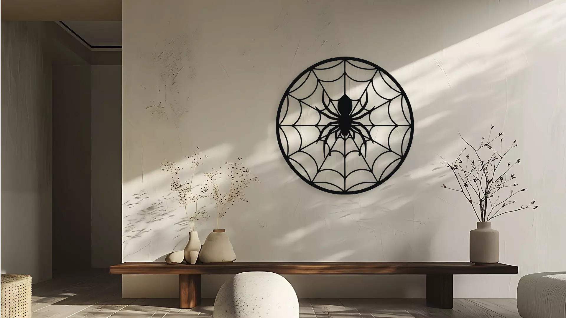 Spider Web Wall Decor Art 3D model_4