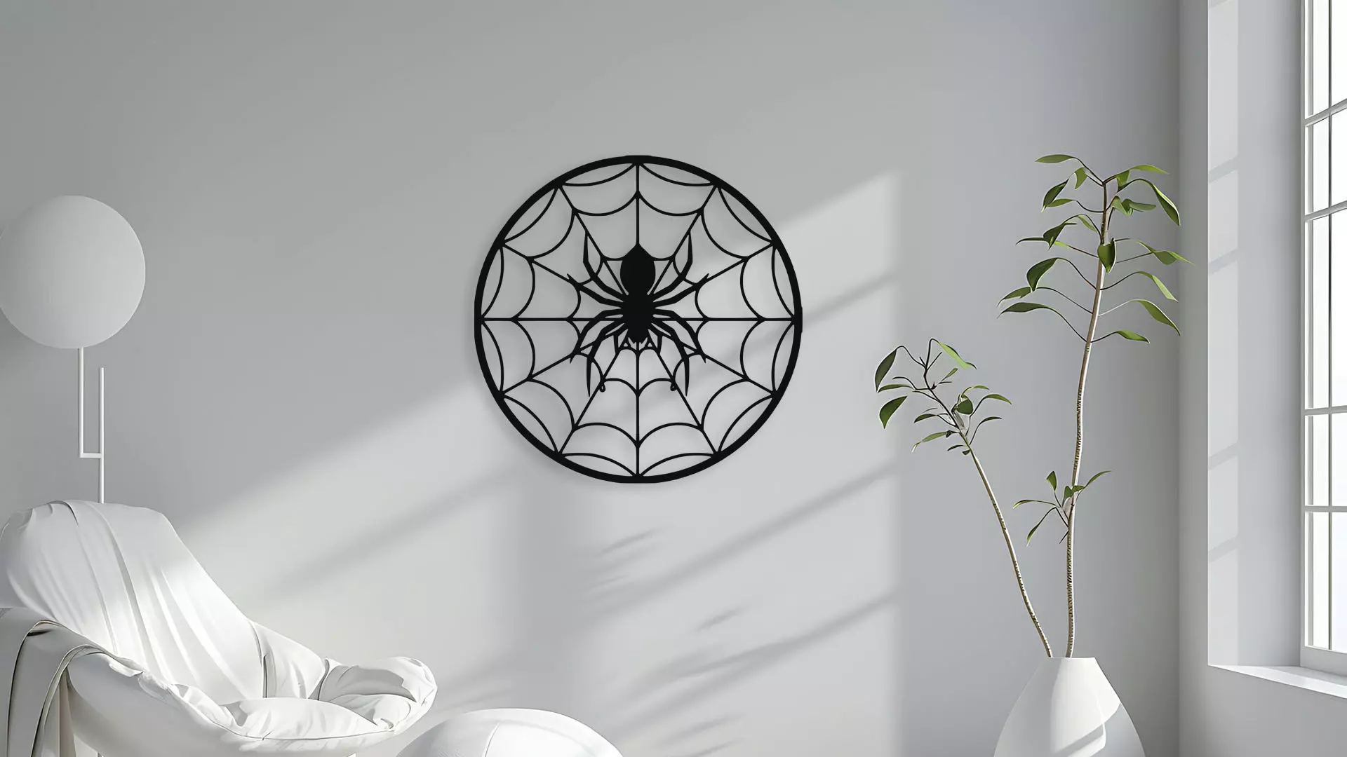 Spider Web Wall Decor Art 3D model_0