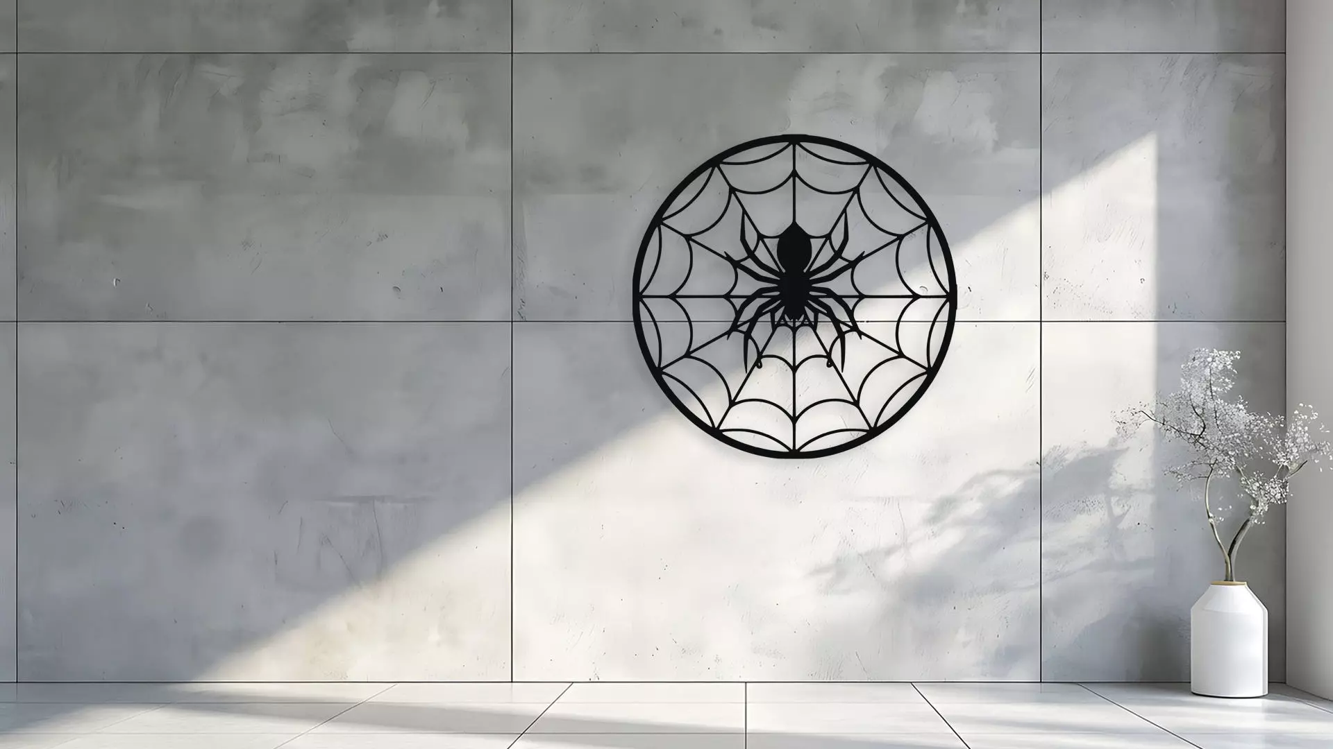 Spider Web Wall Decor Art 3D model_1