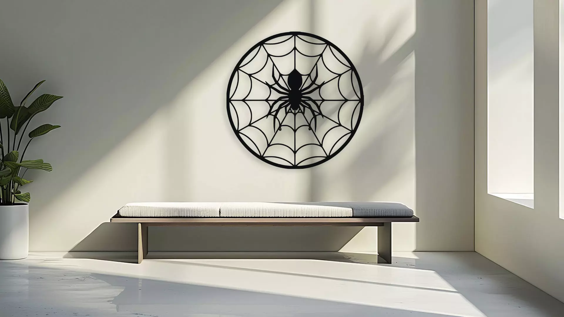 Spider Web Wall Decor Art 3D model_3