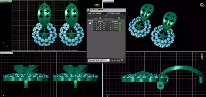 earrings jewellry 3d designer