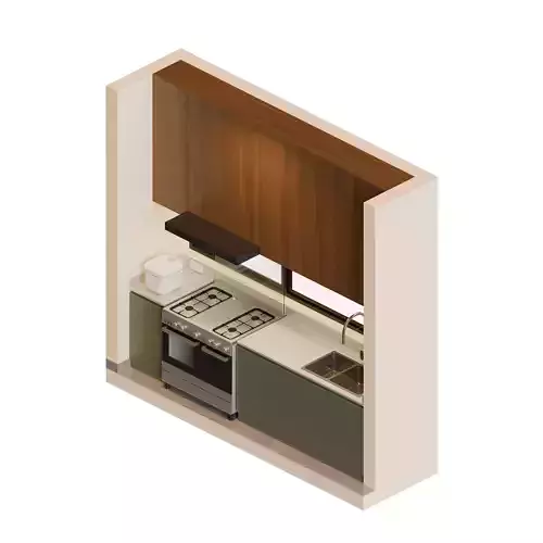 Matcha Isometric Kitchen Interior