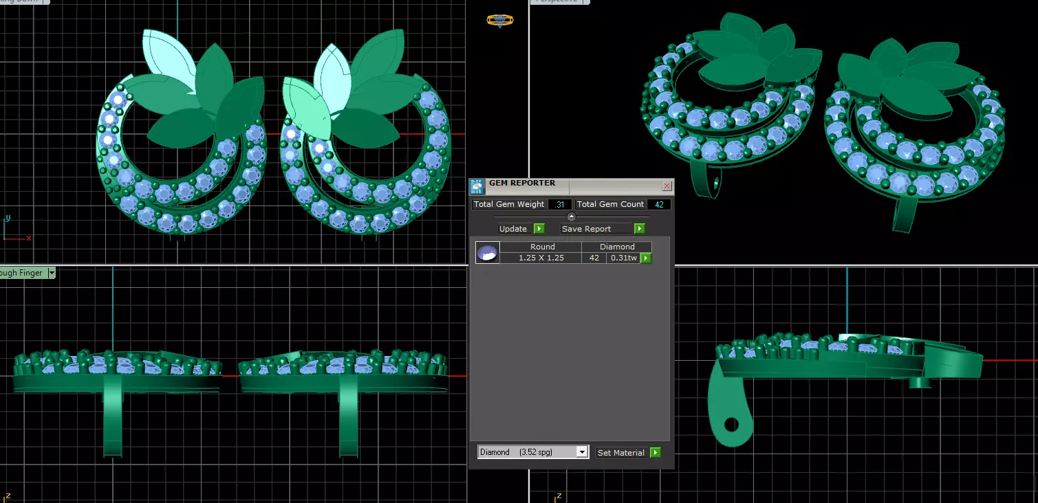 earrings jewellry 3d designer 3D print model_0