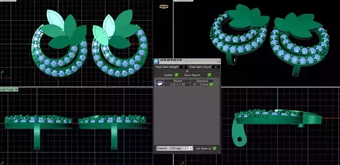 earrings jewellry 3d designer