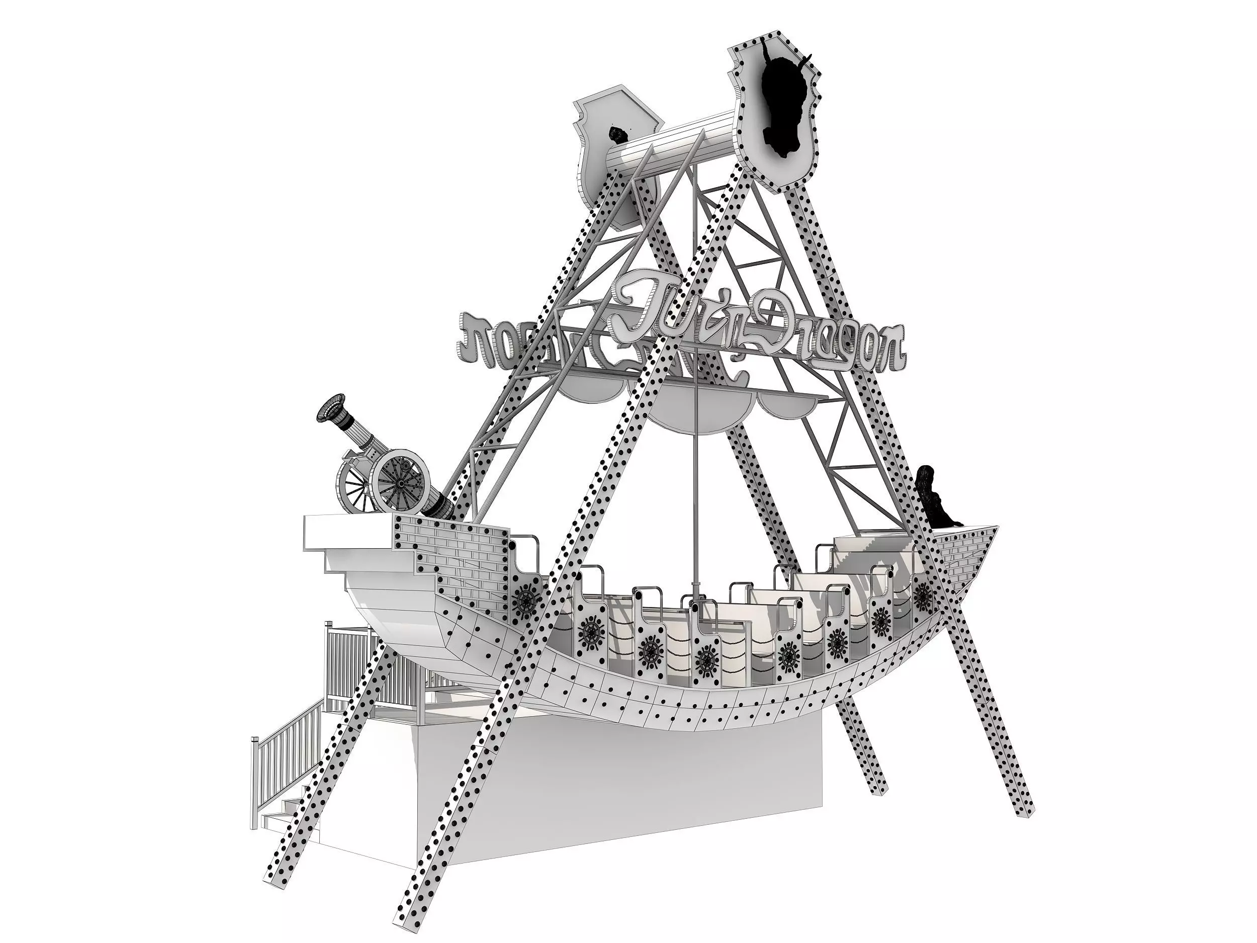 pirate ship ride 3D model_7