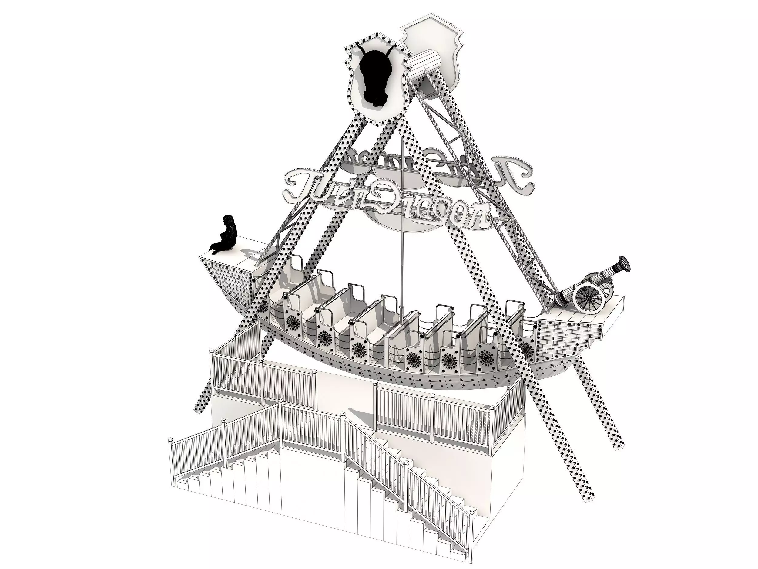 pirate ship ride 3D model_5